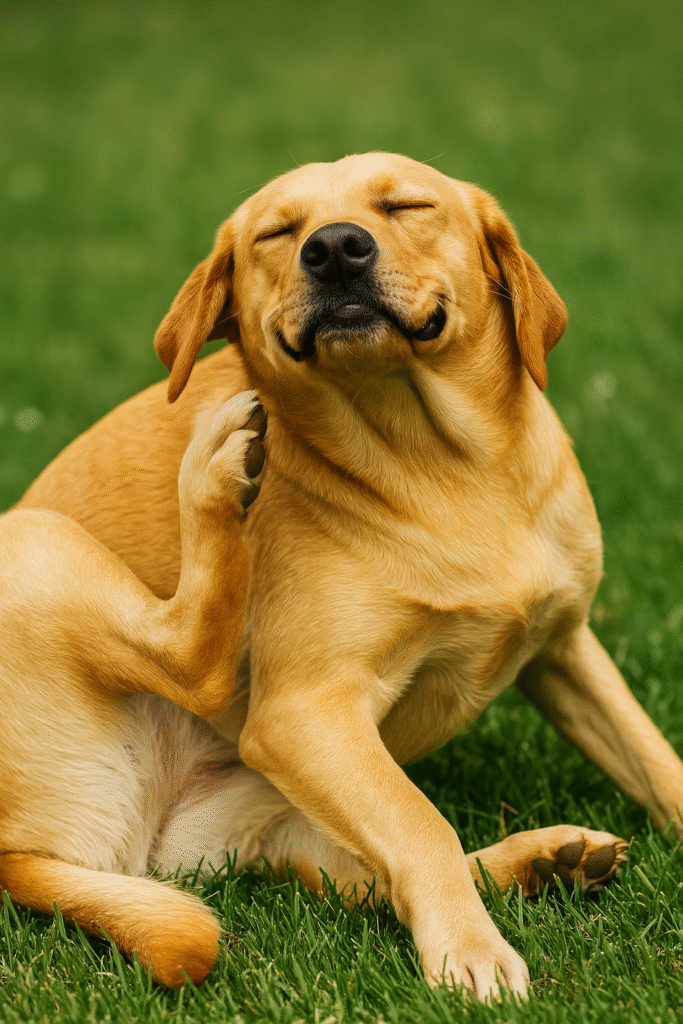olden retriever scratching skin due to common dog allergy and itching problem