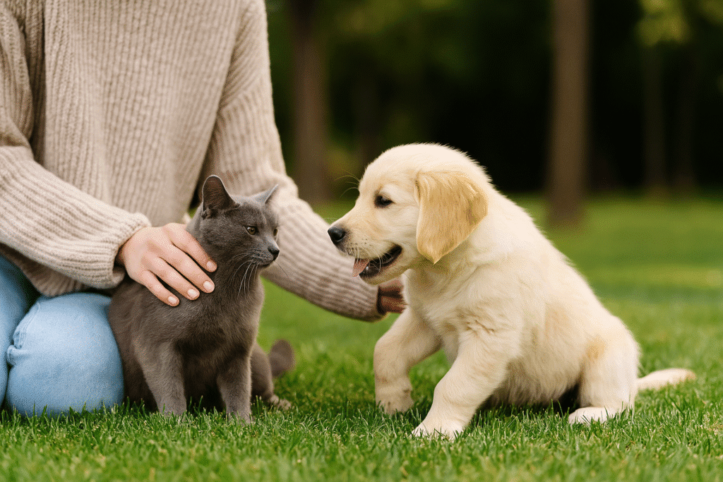Puppy Socialization Checklist
Puppy meeting another dog under supervision, highlighting safe animal socialization.