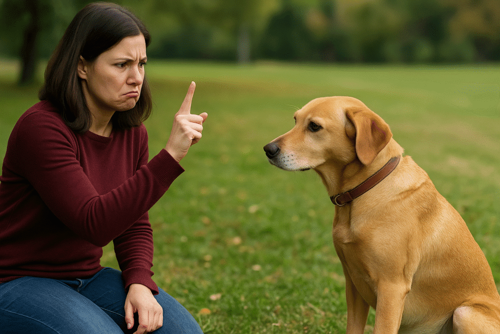 Top 7 Recall Training Mistakes
Dog hesitating to come when called with negative tone.
