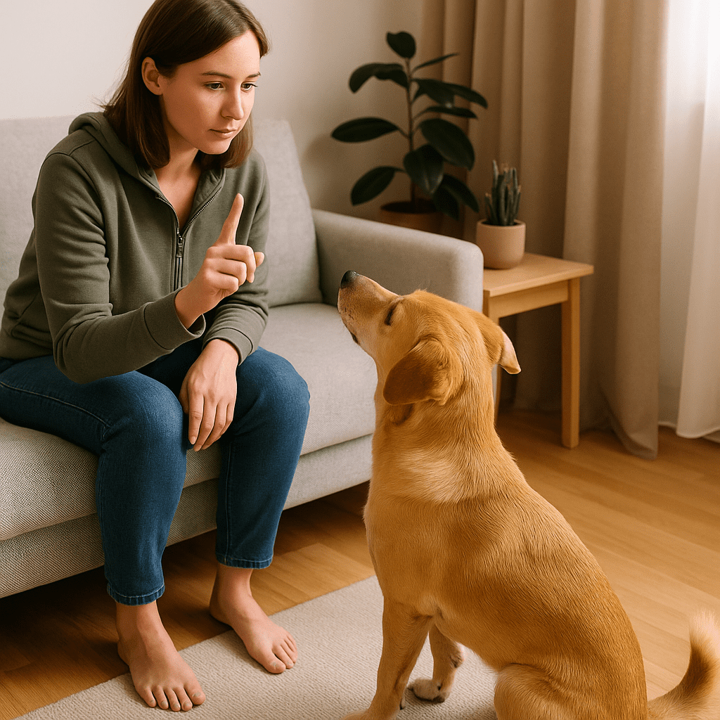 Top 7 Recall Training Mistakes
Dog training indoors without consistent rewards, showing recall mistake.