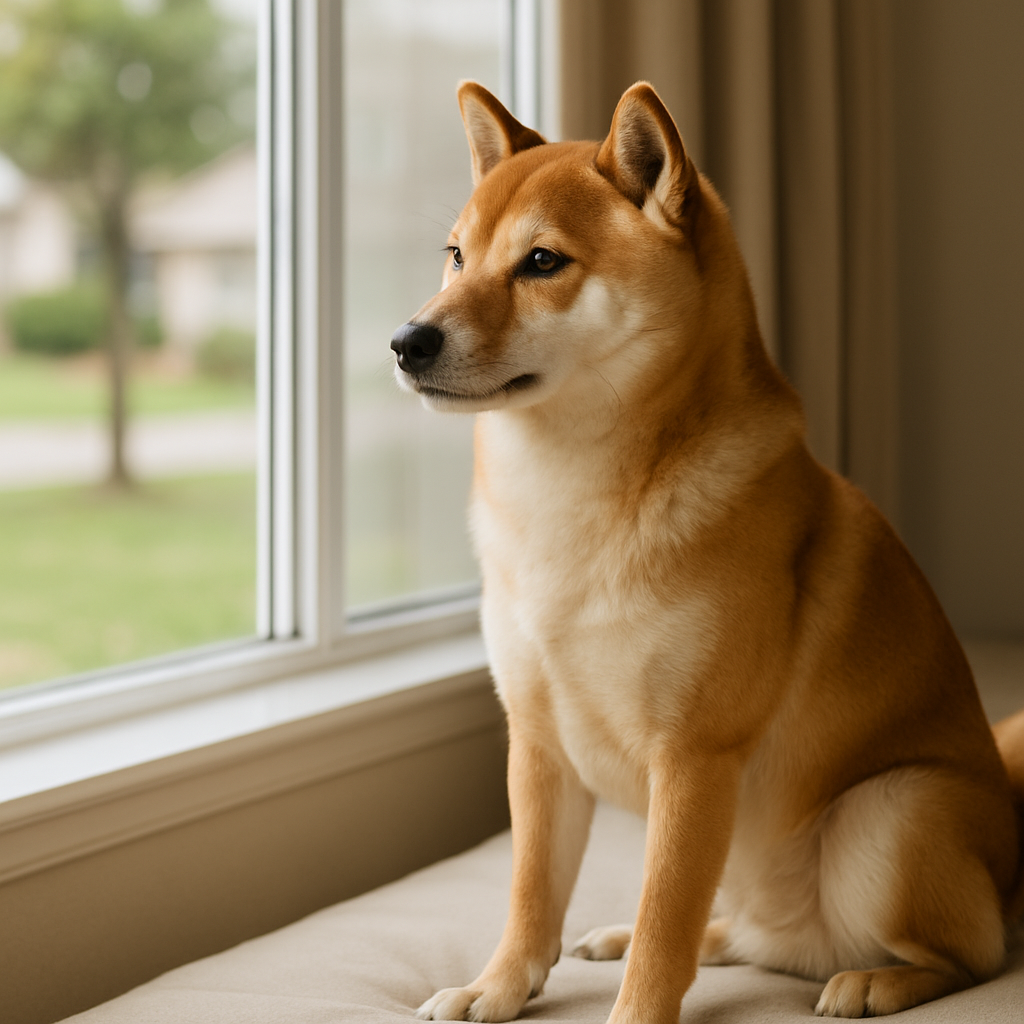 Shiba Inu Temperament
Shiba Inu sitting by a window, reflecting independence and loyalty.