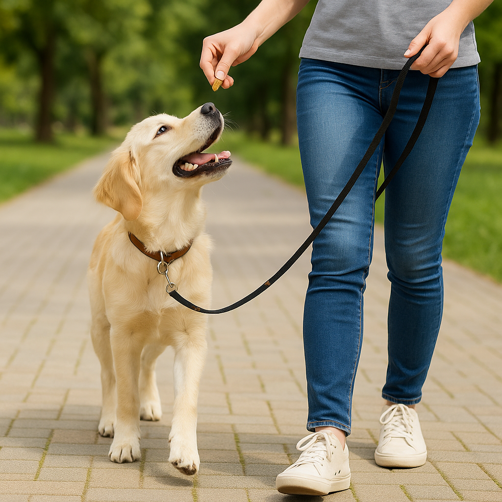 train dog to walk on a leash without pulling