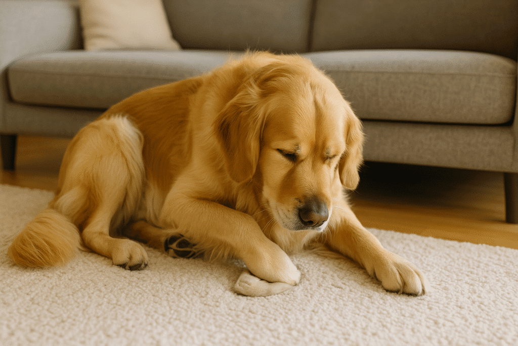 Pancreatitis in Dogs?
Dog showing abdominal pain and lethargy, common symptoms of pancreatitis.