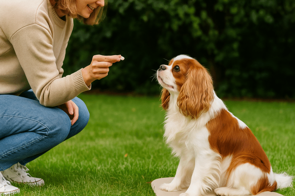 Cavalier King Charles Spaniel Care Guide
Cavalier King Charles Spaniel being brushed gently, highlighting grooming care and coat maintenance.