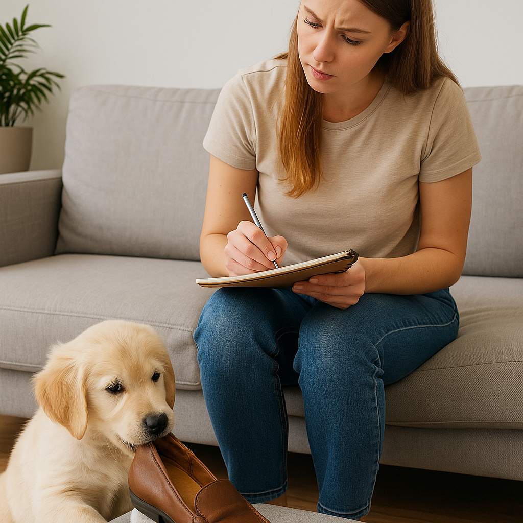 Stop Puppy Chewing in 5 Days
Owner observing a puppy’s chewing behavior to identify causes like teething or boredom.