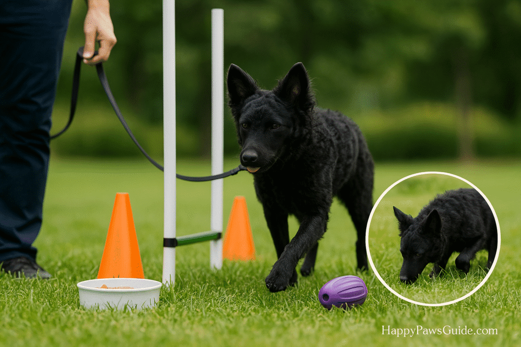 Mudi exercise—low-impact agility flatwork followed by decompression sniffing